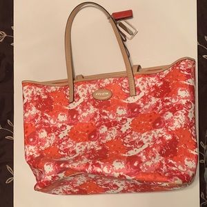 Coach large handbag pink multicolor